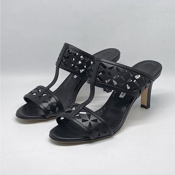Manolo Blahnik Sophocles Perforated Mules size 37 - Picture 1 of 12